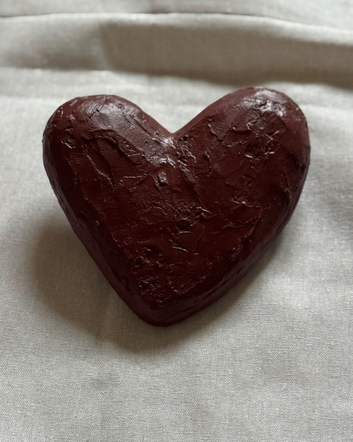 Handgemaakt hartvormig3D wandobject For Always van de LOve U serie  in bordeauxrood voor de kinderkamer.